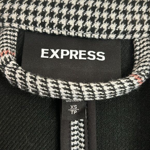 Express women’s oversized houndstooth sweatshirt blazer suit jacket size XS EUC! - Picture 6 of 9